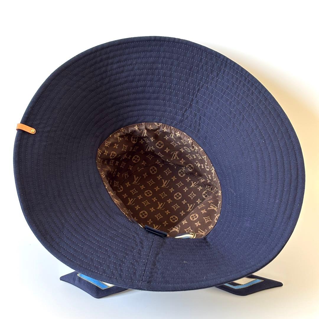 【美品】ルイヴィトン バケットハット スカーフリボン ストライプ