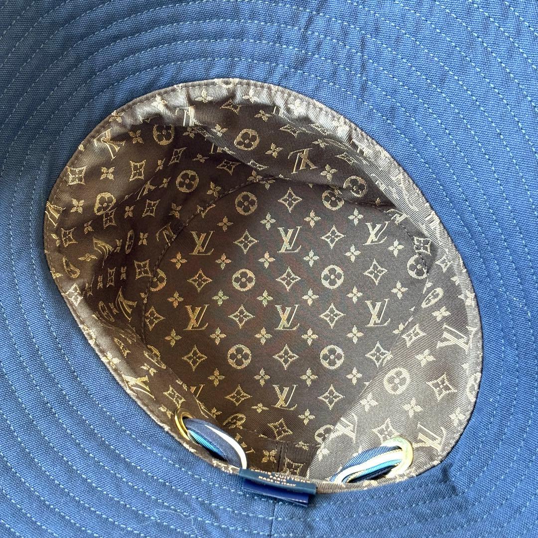 【美品】ルイヴィトン バケットハット スカーフリボン ストライプ