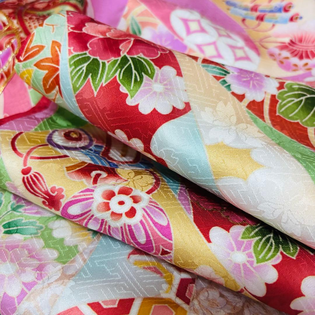 【新品】日本製 豪華大鞠刺繍入/お宮参り 祝着 産着 女の子 /襦袢付 ピンク