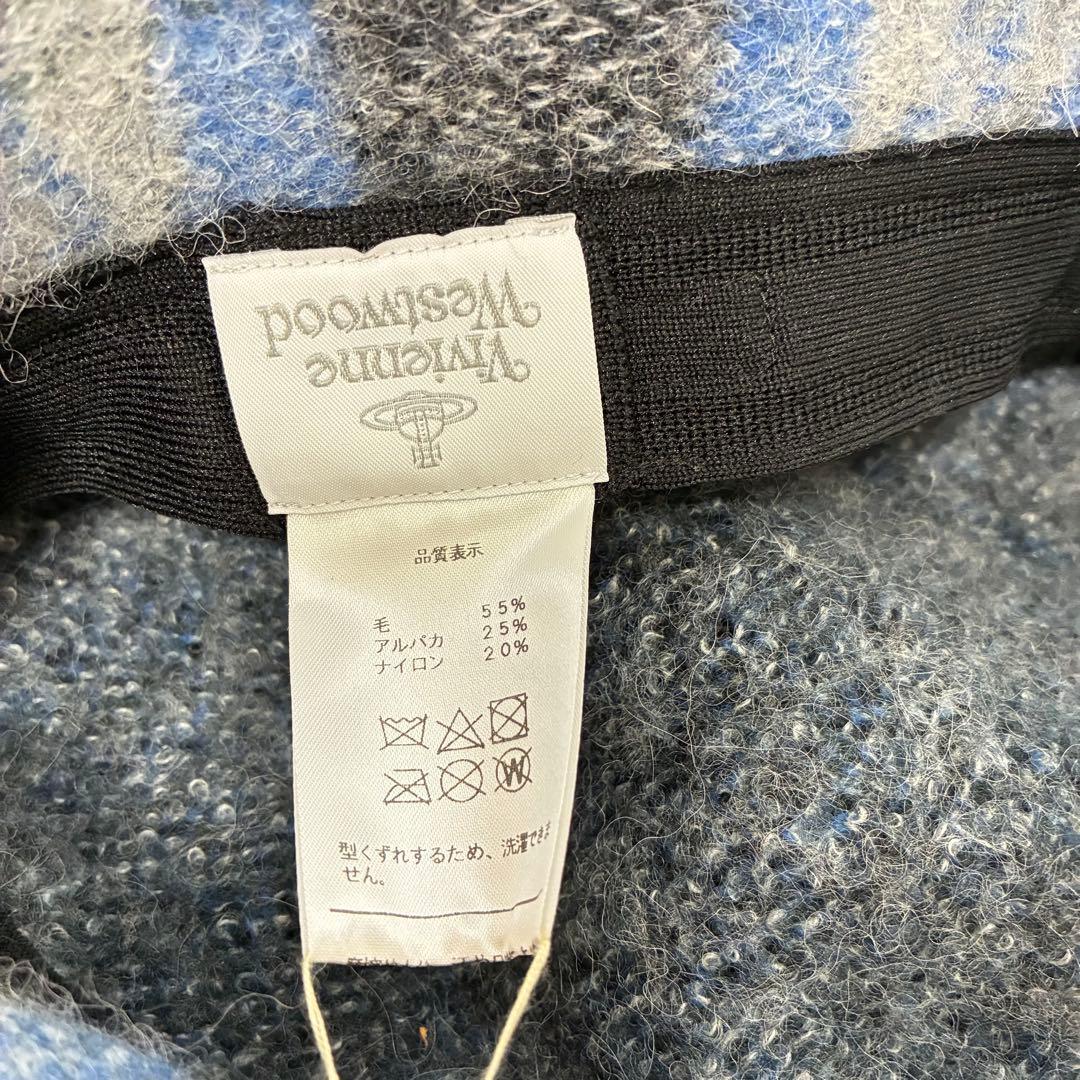 希少✨アルパカ　毛　ヴィヴィアンウエストウッド　ベレー帽　チェック　秋冬