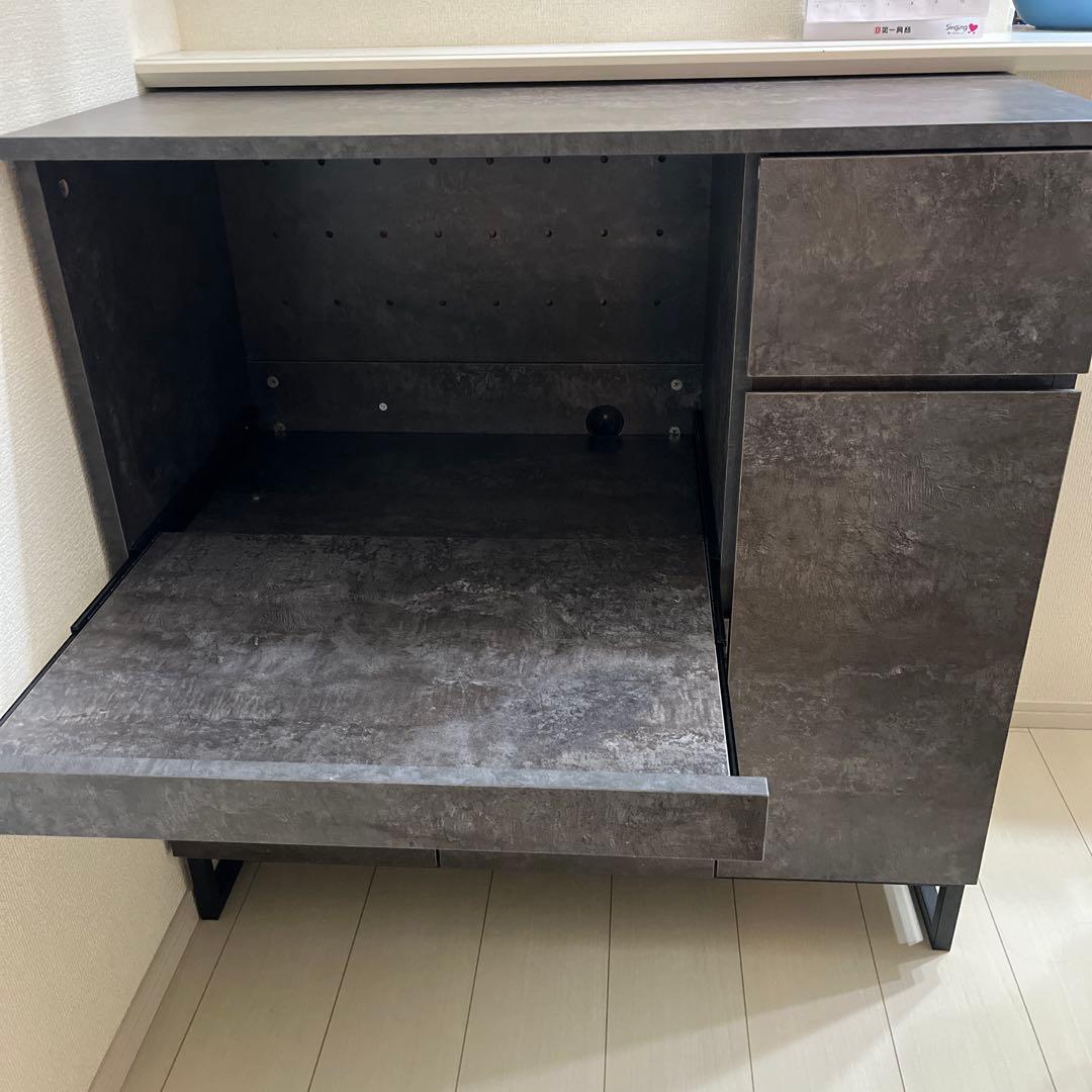 ストーングレー キッチン収納　カップボード　食器棚