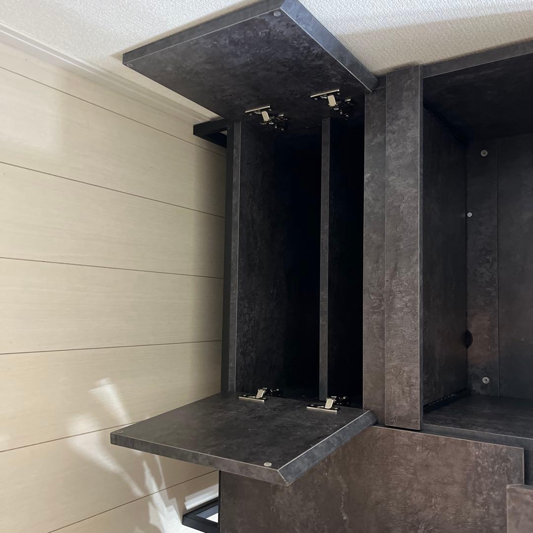 ストーングレー キッチン収納　カップボード　食器棚