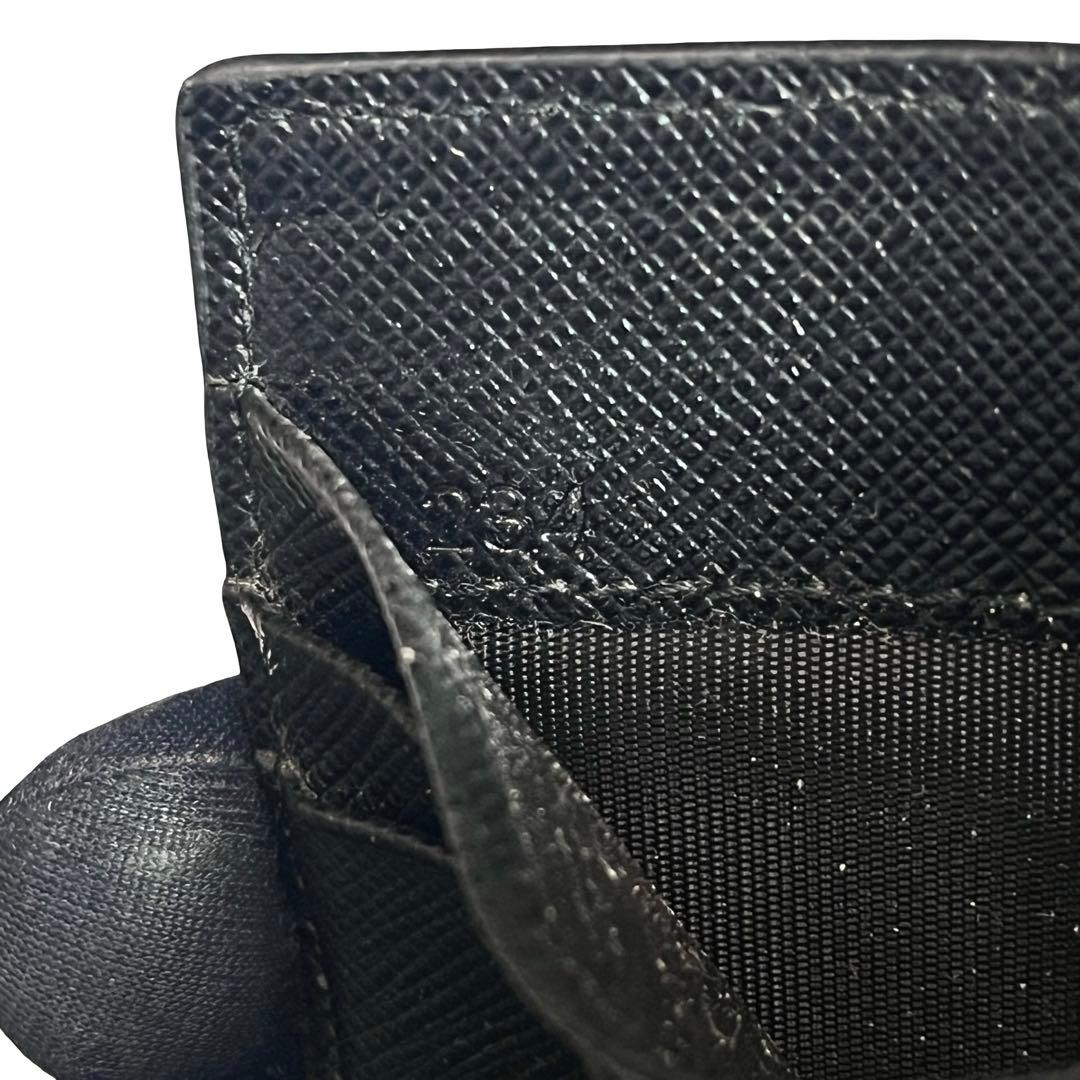 希少✨プラダ マネークリップ 札入れ サフィアーノレザー ブラック 黒