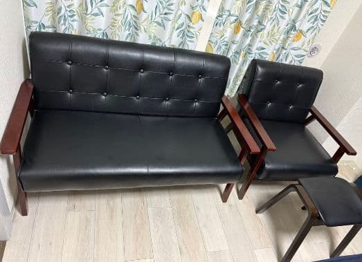 ソファ3人がけ オットマン付き