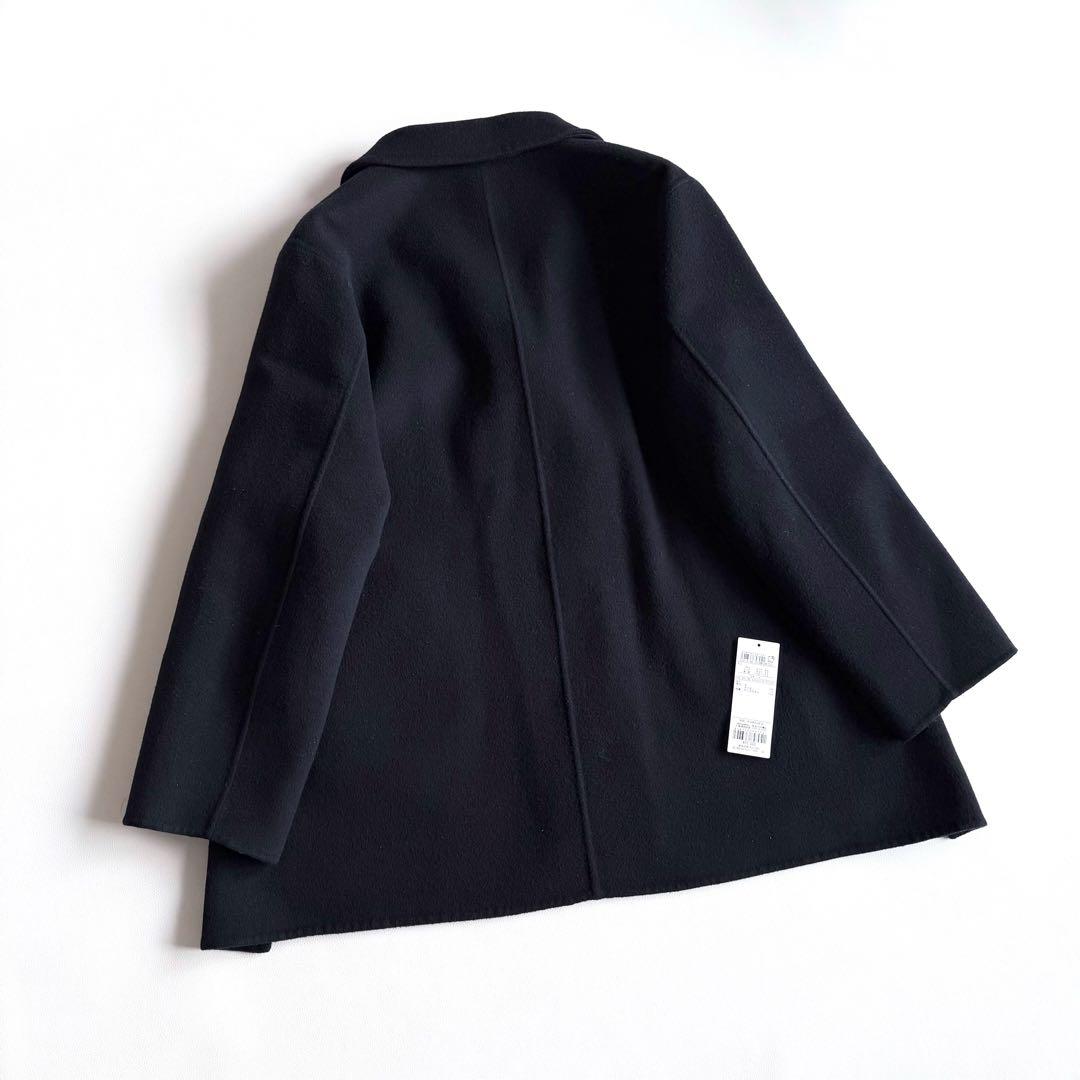 ◆タグ保管あり◆ 自由区 ウールリバーショート コート ブラック 38