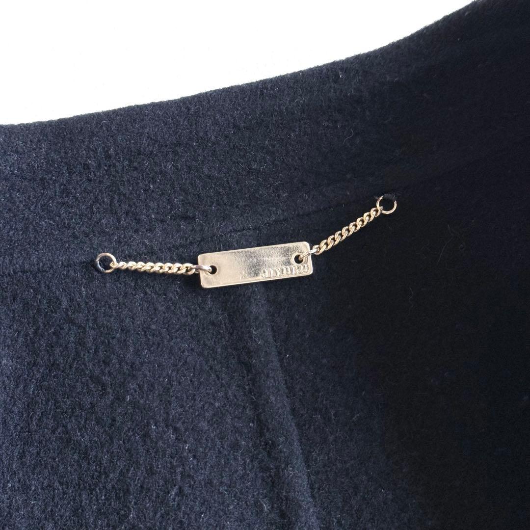 ◆タグ保管あり◆ 自由区 ウールリバーショート コート ブラック 38