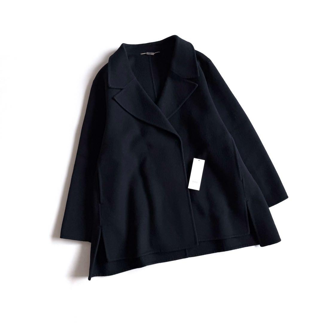 ◆タグ保管あり◆ 自由区 ウールリバーショート コート ブラック 38