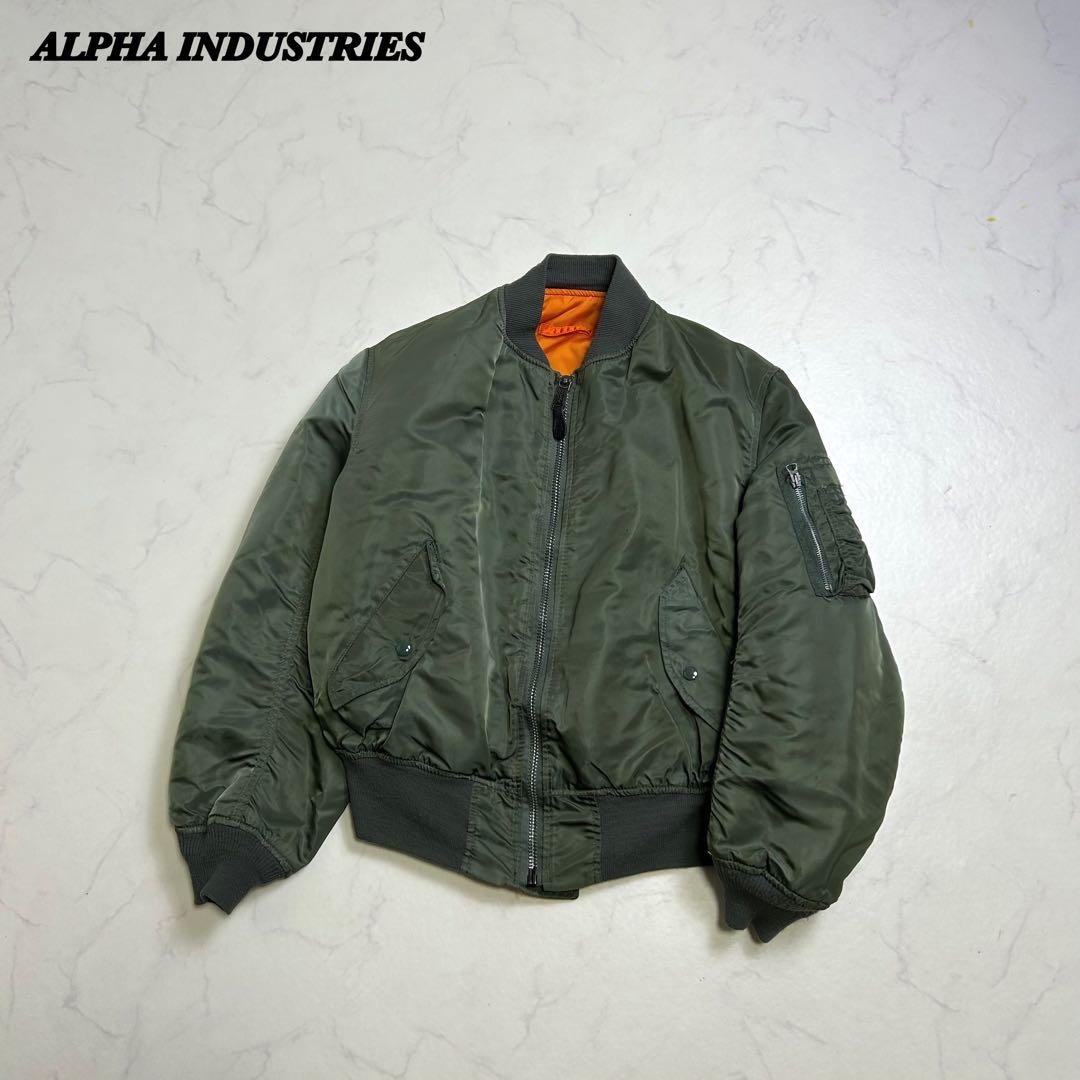 【80s】USA製 旧タグ アルファインダストリーズ MA-1 L