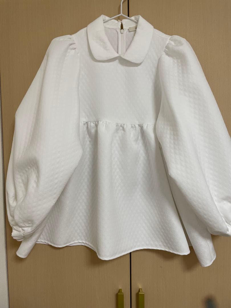 yori キルトライクボリュームブラウス　ホワイト