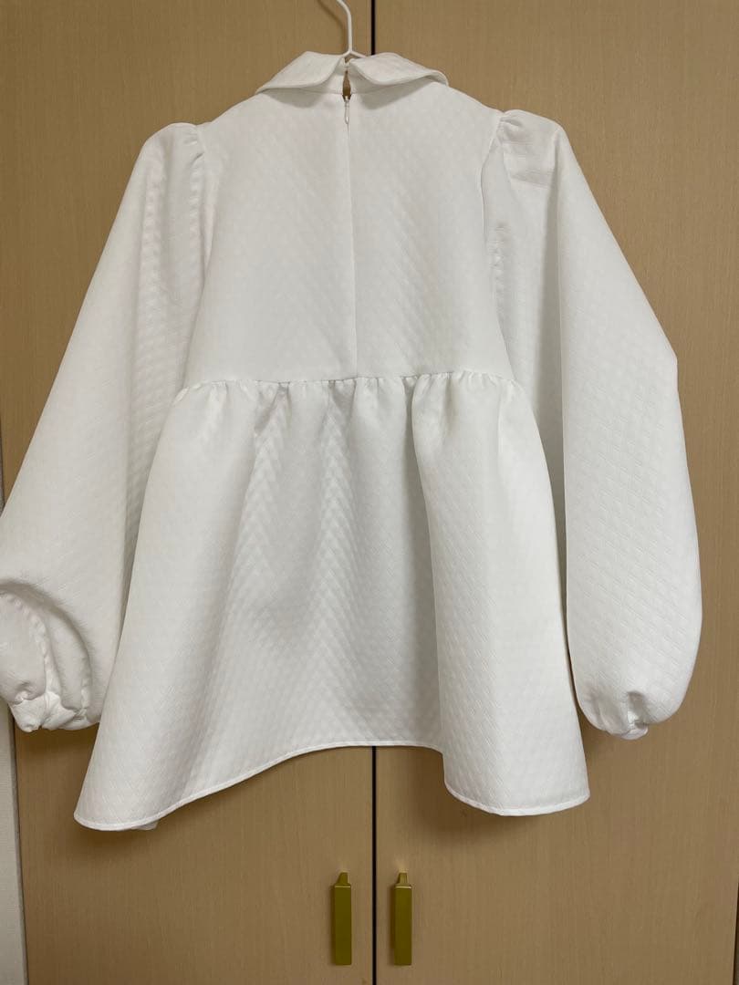 yori キルトライクボリュームブラウス　ホワイト