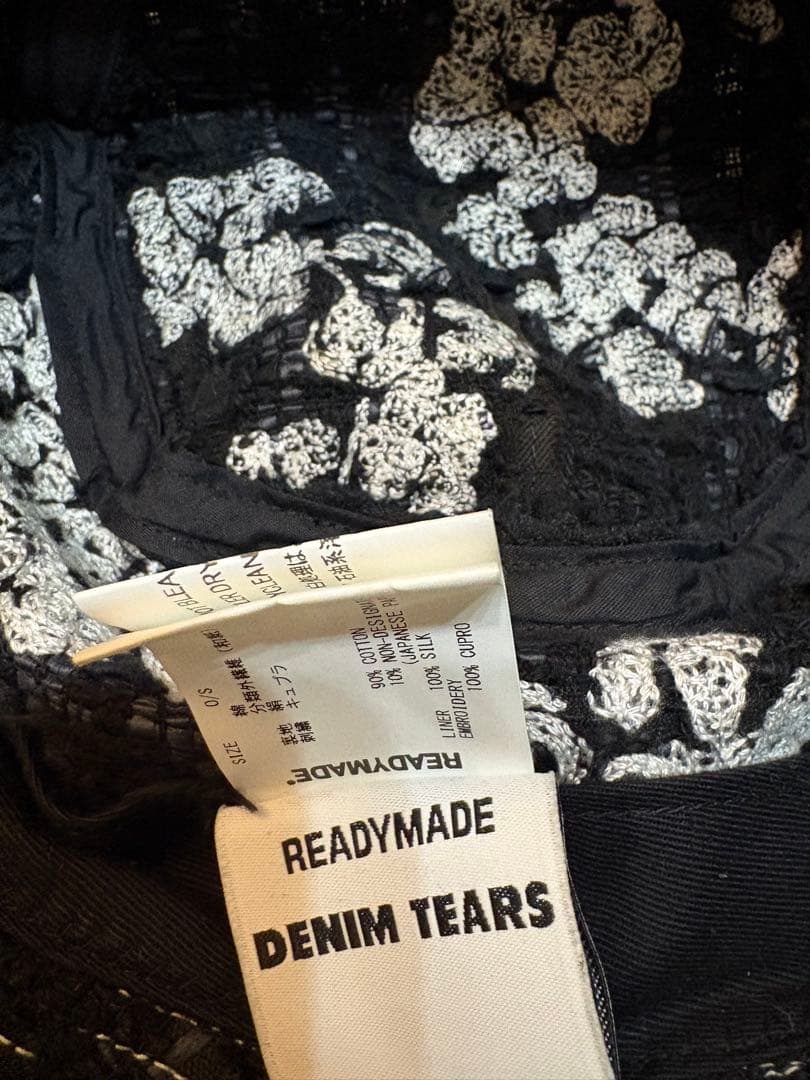 レディメイド　デニムティアーズ　バケットハット 黒 イエローバックス着