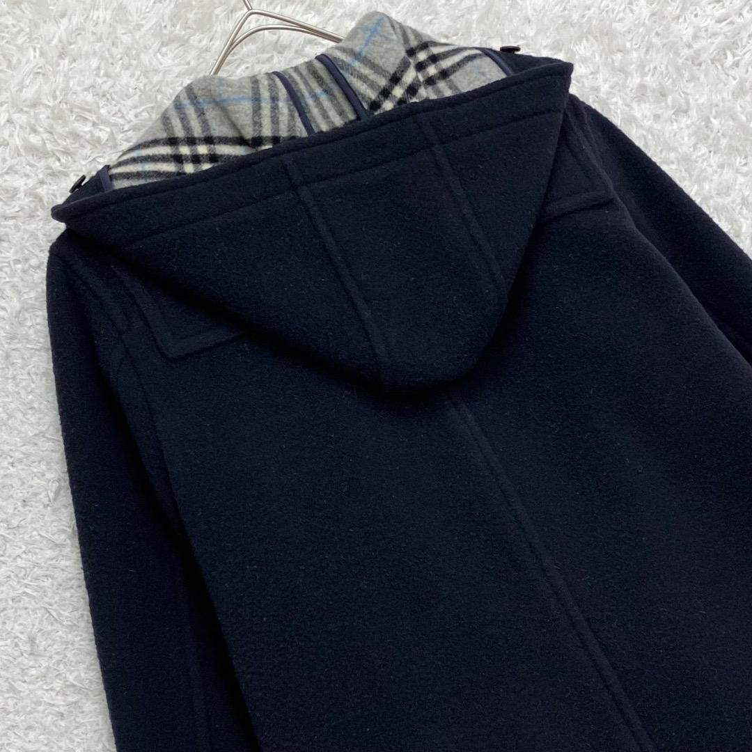 バーバリーロンドン ダッフルコート 130 キッズ ノバチェック 紺 ネイビー