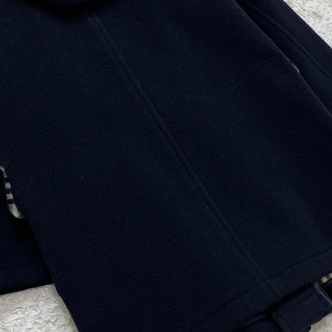 バーバリーロンドン ダッフルコート 130 キッズ ノバチェック 紺 ネイビー