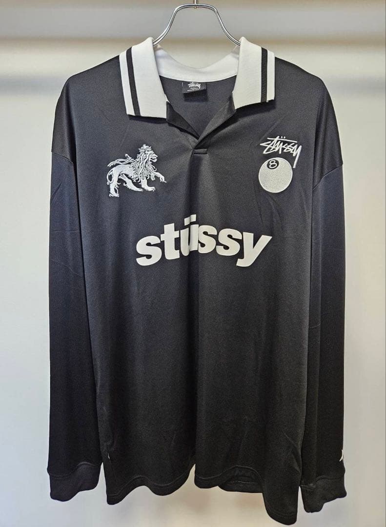 【美品】STUSSY ステューシー サッカーロングシャツ ブラック