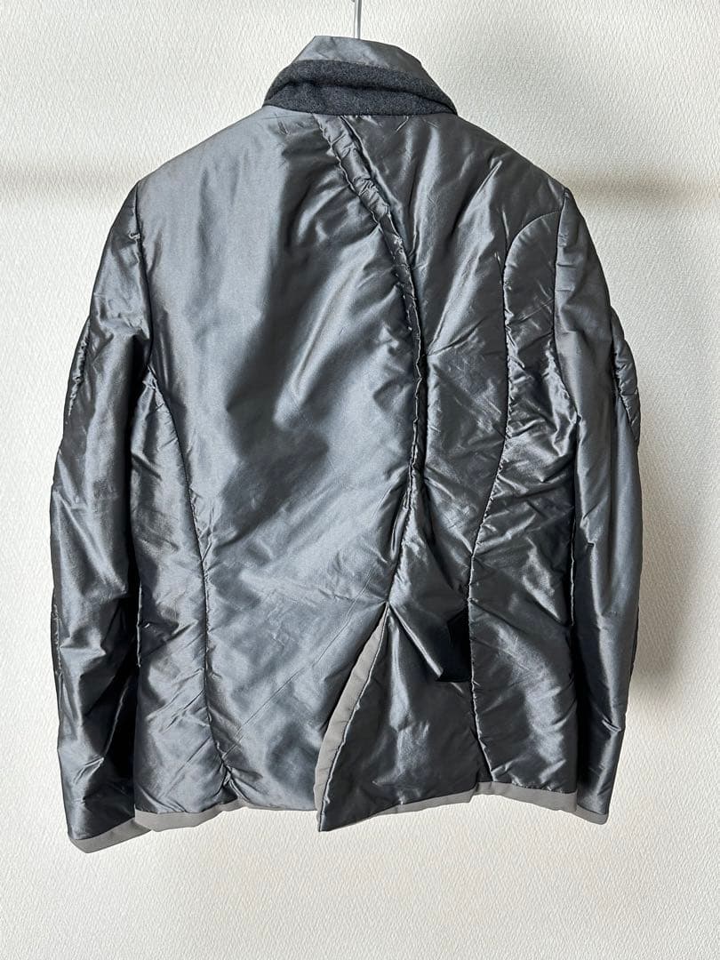 アンダーカバー シルク100% 中綿ダウンテーラードジャケット メタリックカラー