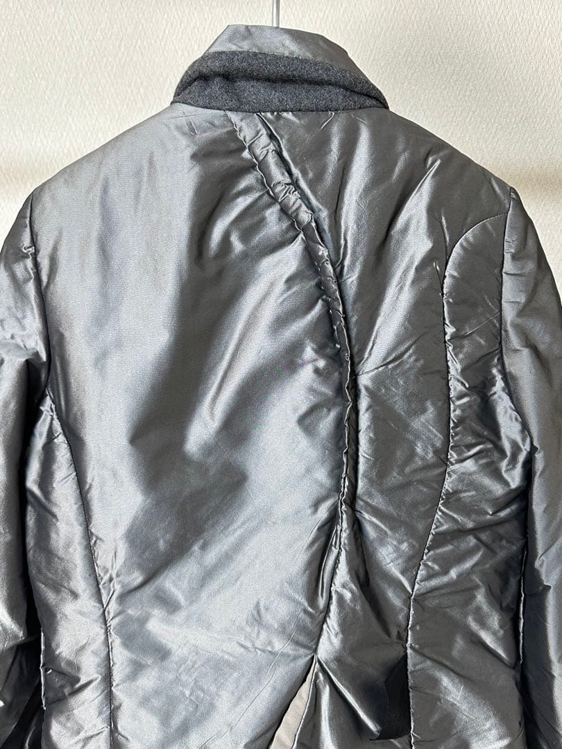 アンダーカバー シルク100% 中綿ダウンテーラードジャケット メタリックカラー