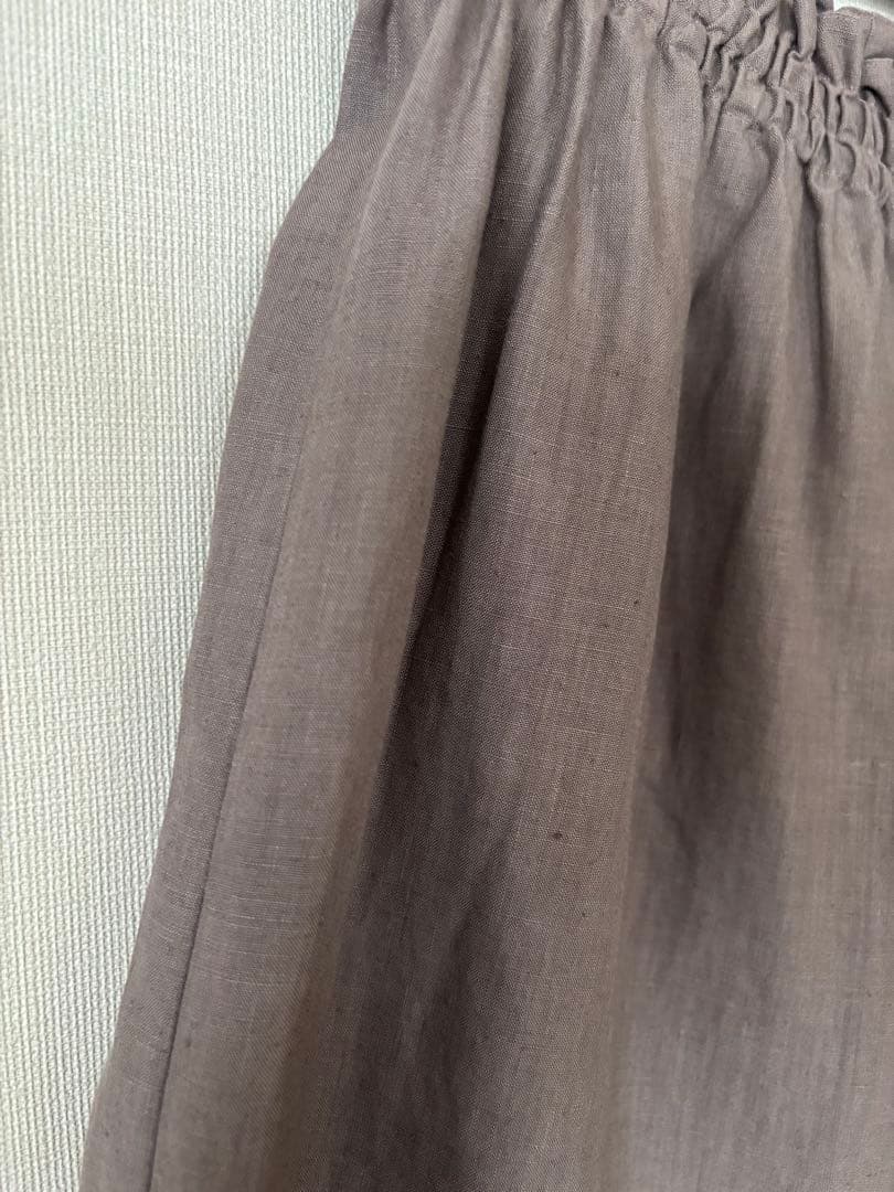 【美品】wafu cip限定 裾レース ペチパンツ ／ 超高密度 リネン 茶鼠