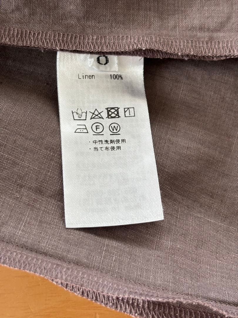 【美品】wafu cip限定 裾レース ペチパンツ ／ 超高密度 リネン 茶鼠