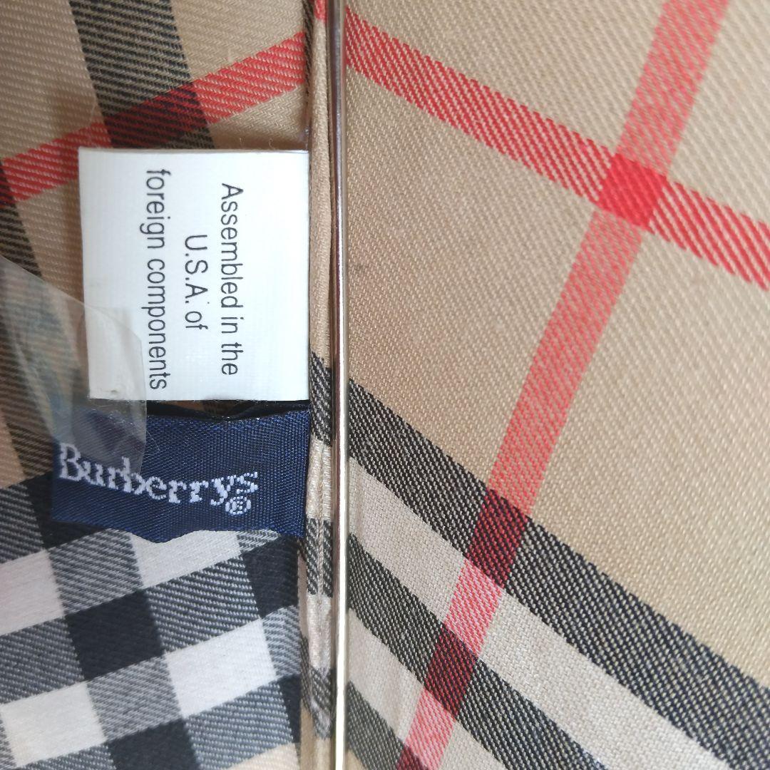 【美品】BURBERRY バーバリー 折りたたみ傘 木製ワンタッチ