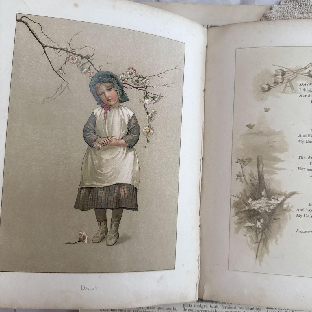稀少1886年　美しいアンティーク絵本ヴィクトリアン洋書ジャンクジャーナル古書
