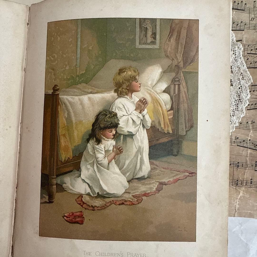 稀少1886年　美しいアンティーク絵本ヴィクトリアン洋書ジャンクジャーナル古書