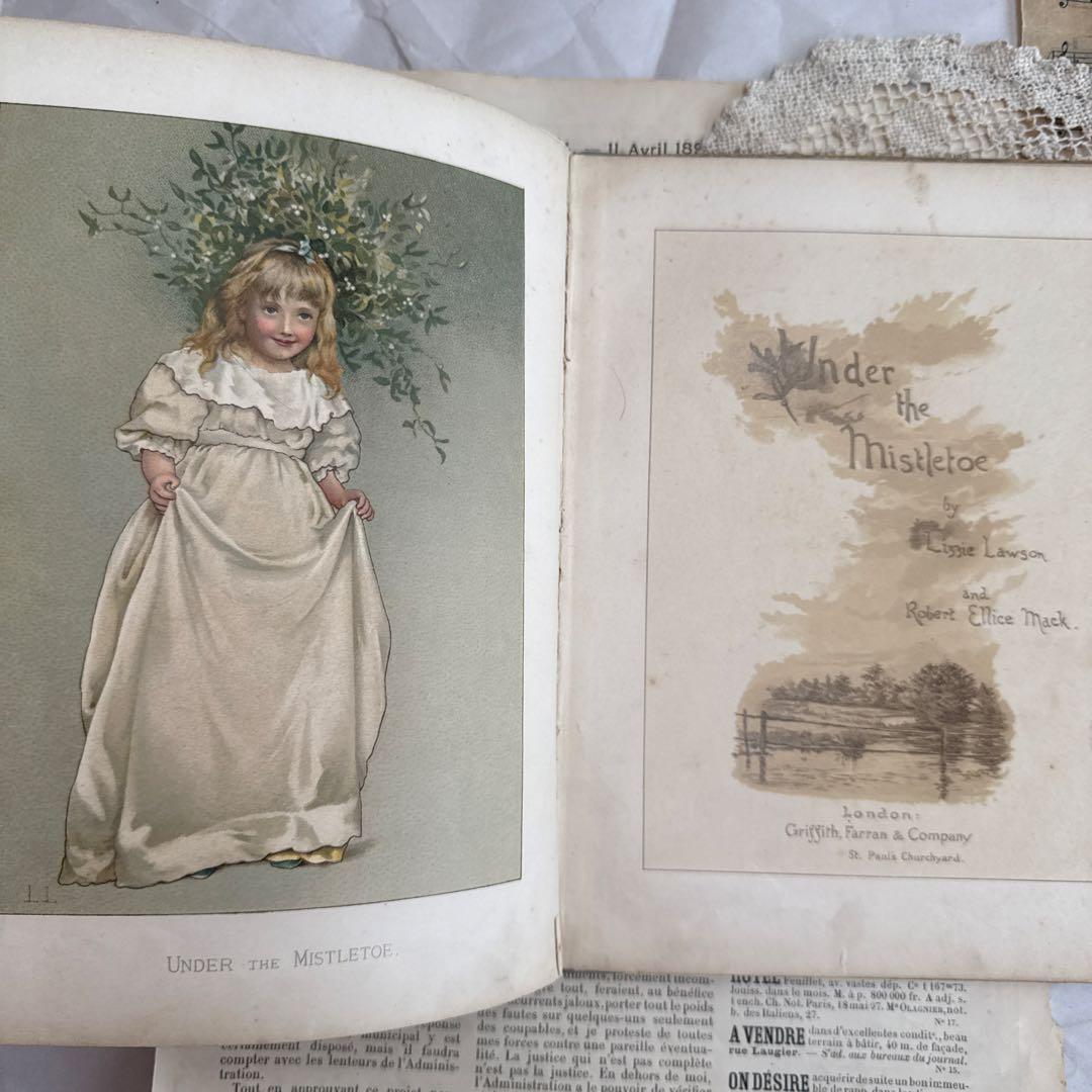 稀少1886年　美しいアンティーク絵本ヴィクトリアン洋書ジャンクジャーナル古書