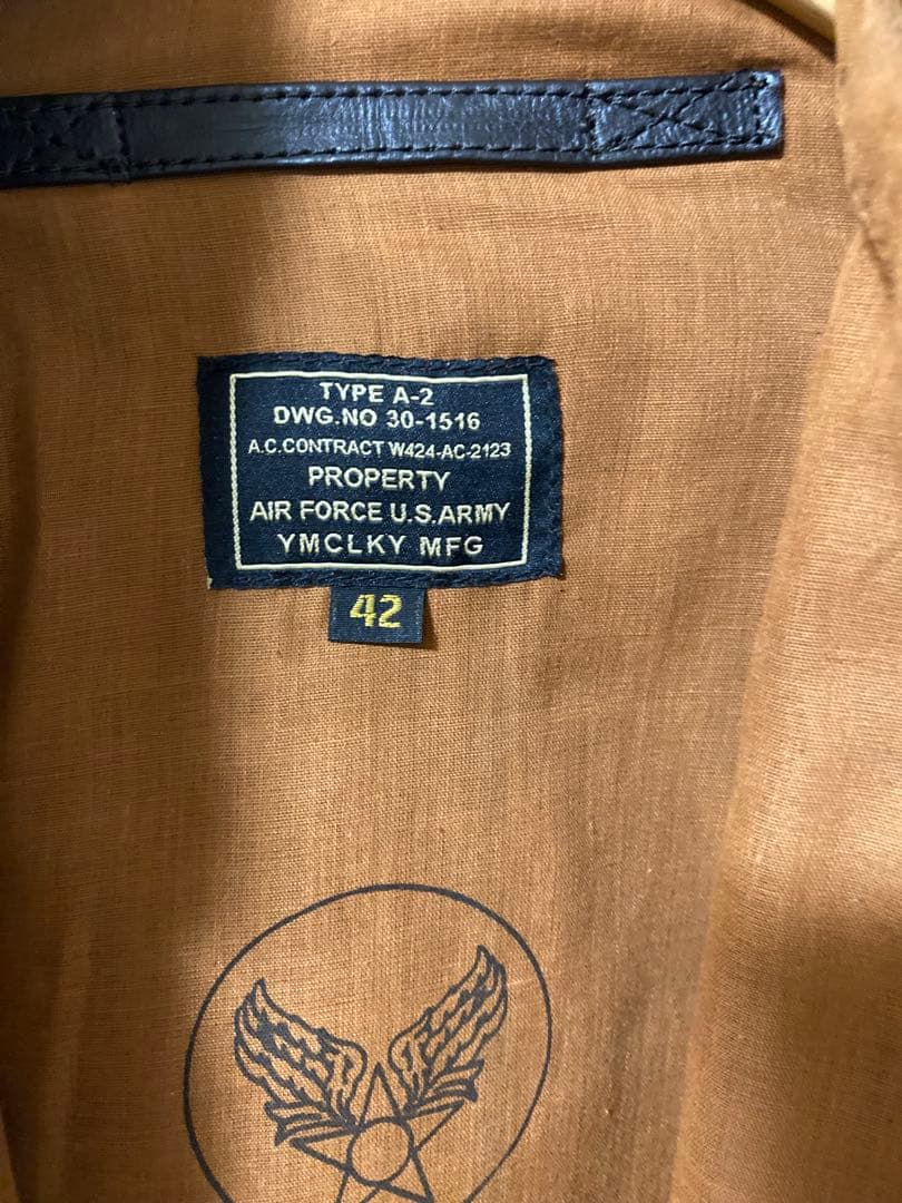 米軍タイプ A2 ミリタリージャケットフライトジャケット馬革YMCLKY MFG