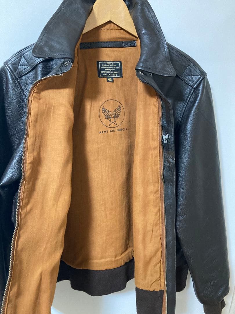 米軍タイプ A2 ミリタリージャケットフライトジャケット馬革YMCLKY MFG