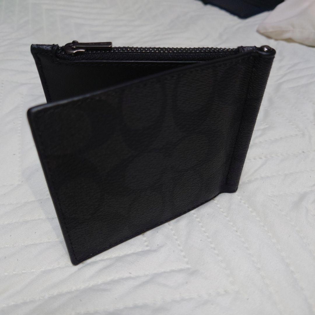 COACH 黒 レザー マネークリップ