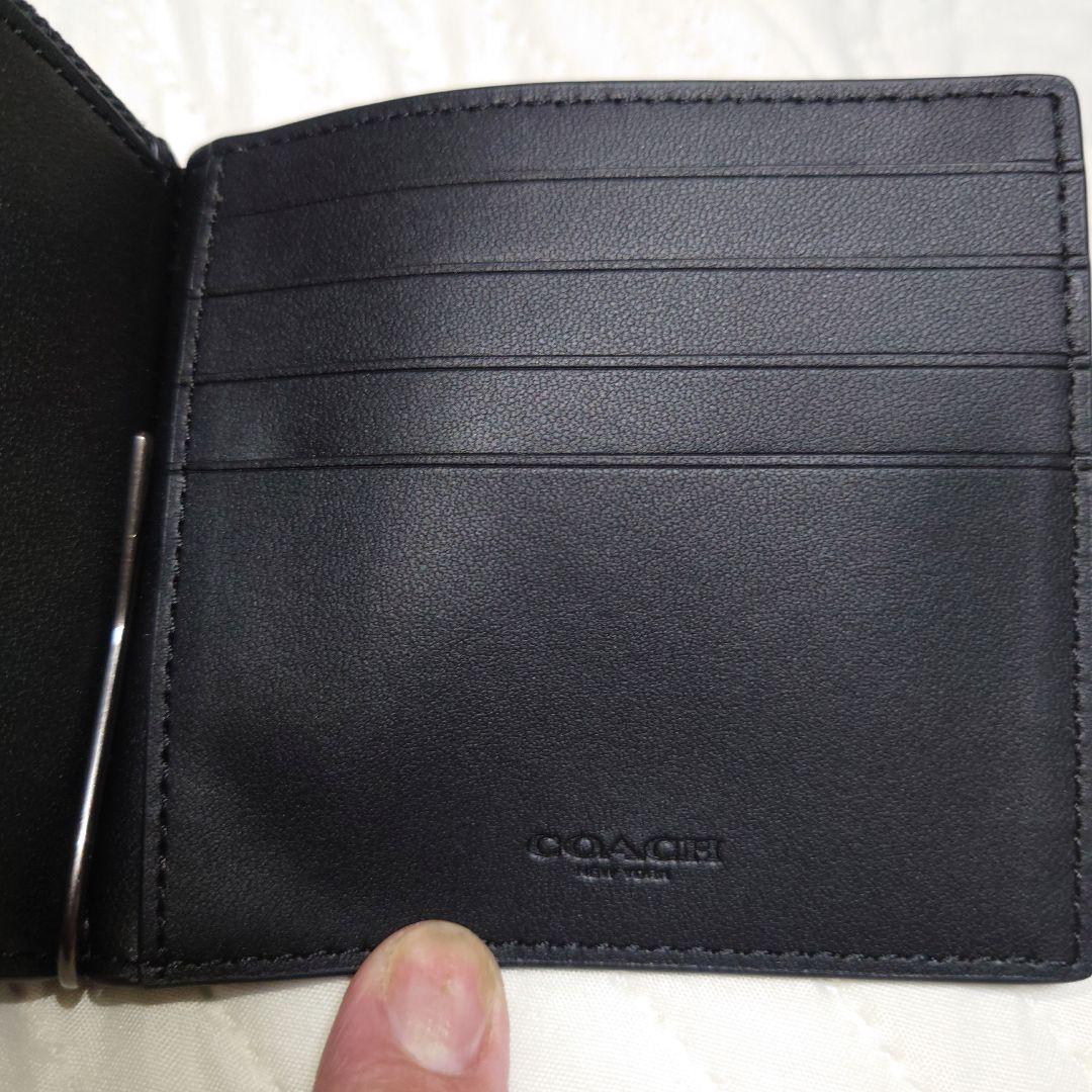 COACH 黒 レザー マネークリップ
