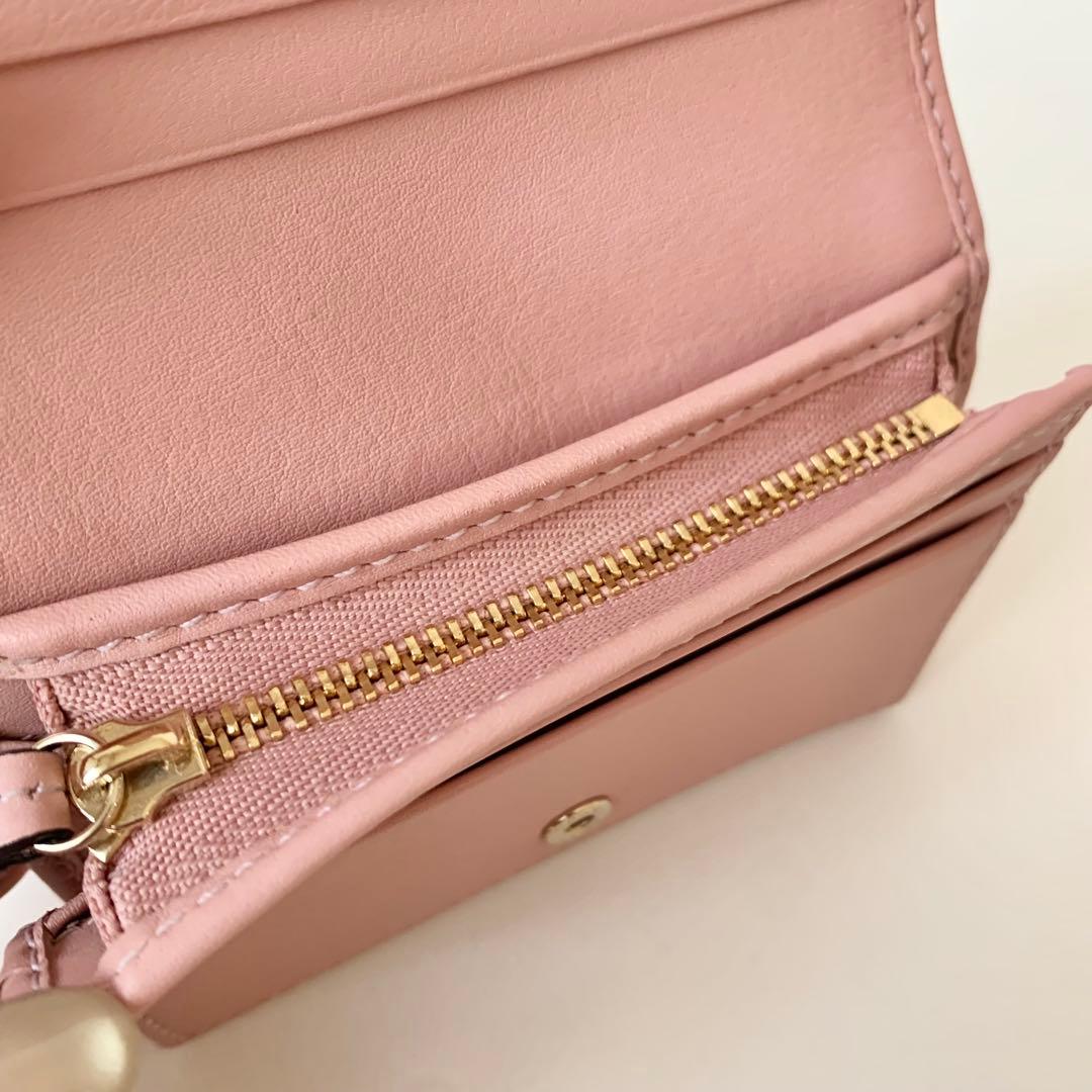 【GUCCI】グッチ　スモールウォレット　二つ折り財布　GGエンブレム　ピンク