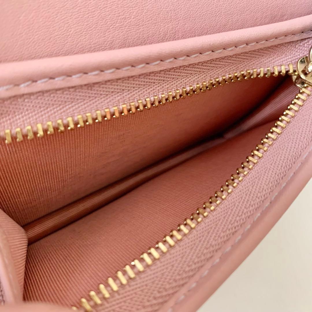 【GUCCI】グッチ　スモールウォレット　二つ折り財布　GGエンブレム　ピンク