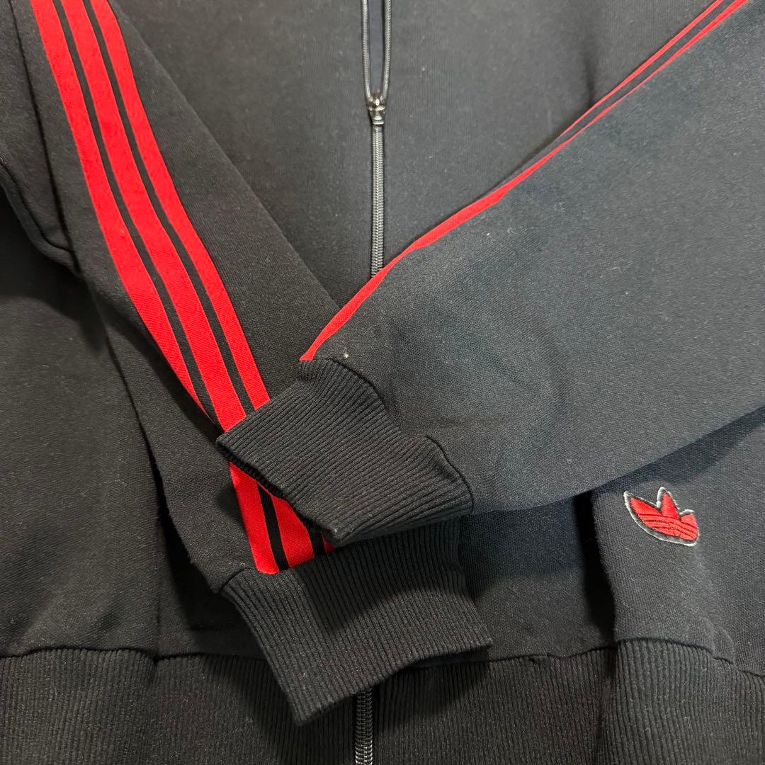 専用商品70’Sアディダス 西ドイツ製 トラックトップ 刺繍ロゴ 黒赤