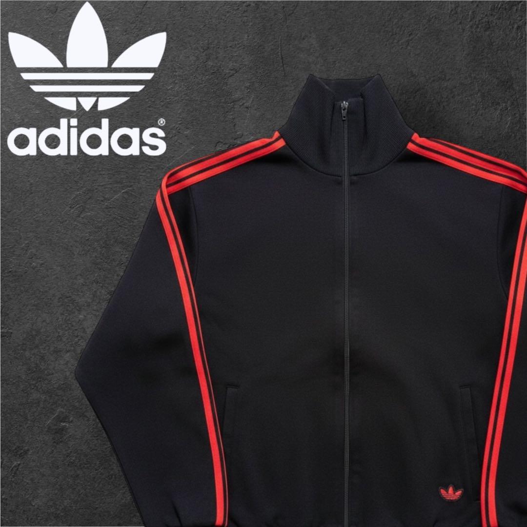 専用商品70’Sアディダス 西ドイツ製 トラックトップ 刺繍ロゴ 黒赤