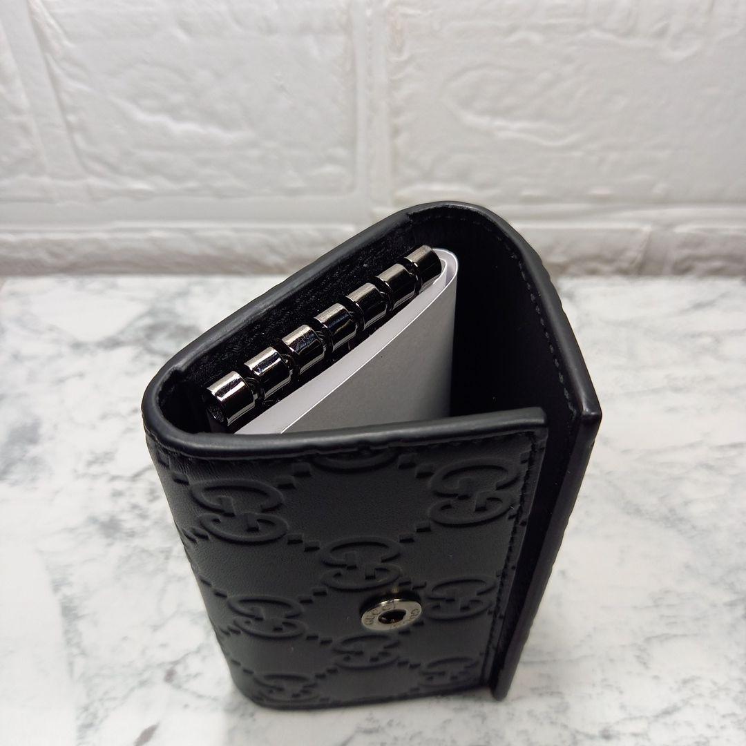 『良品』 GUCCI　グッチ　シマレザー　6連キーケース　GG柄　ブラック