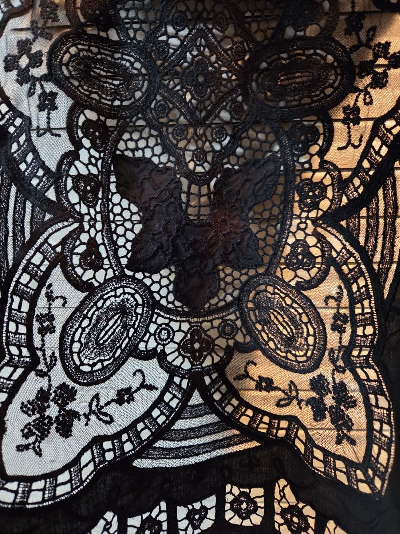 Curensology エンブロイダリーブラウス　BLACK