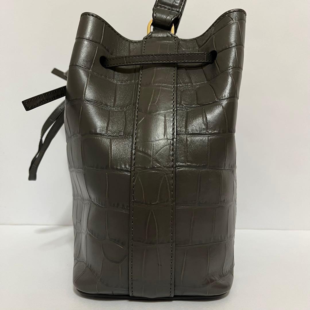 極美品✨現行ロゴ✨フルラ　コスタンザ　2way ショルダーバッグ　クロコ　黒色