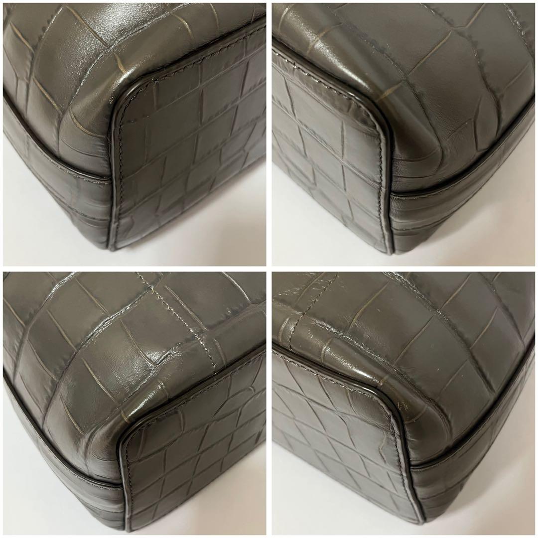 極美品✨現行ロゴ✨フルラ　コスタンザ　2way ショルダーバッグ　クロコ　黒色