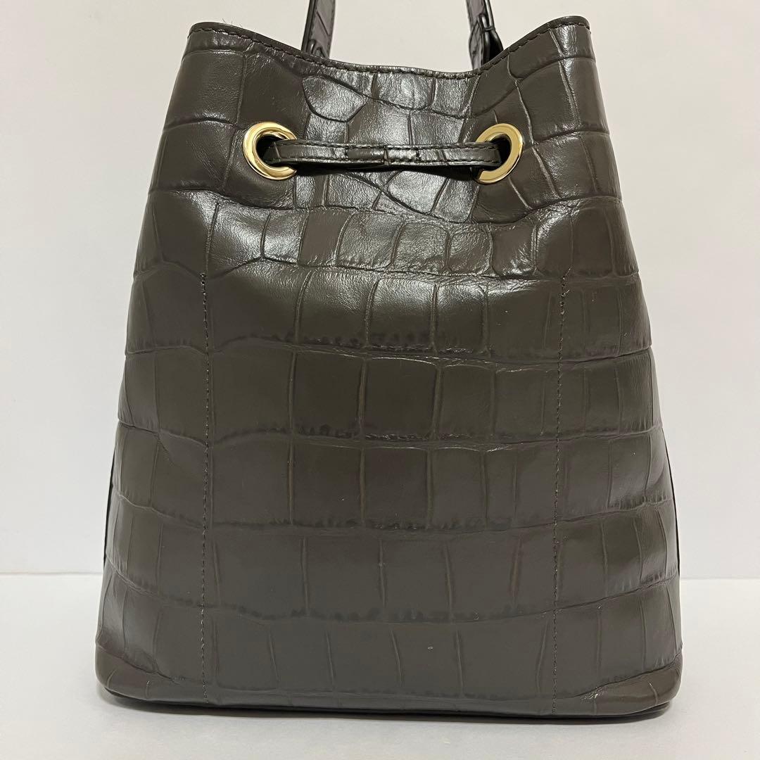 極美品✨現行ロゴ✨フルラ　コスタンザ　2way ショルダーバッグ　クロコ　黒色