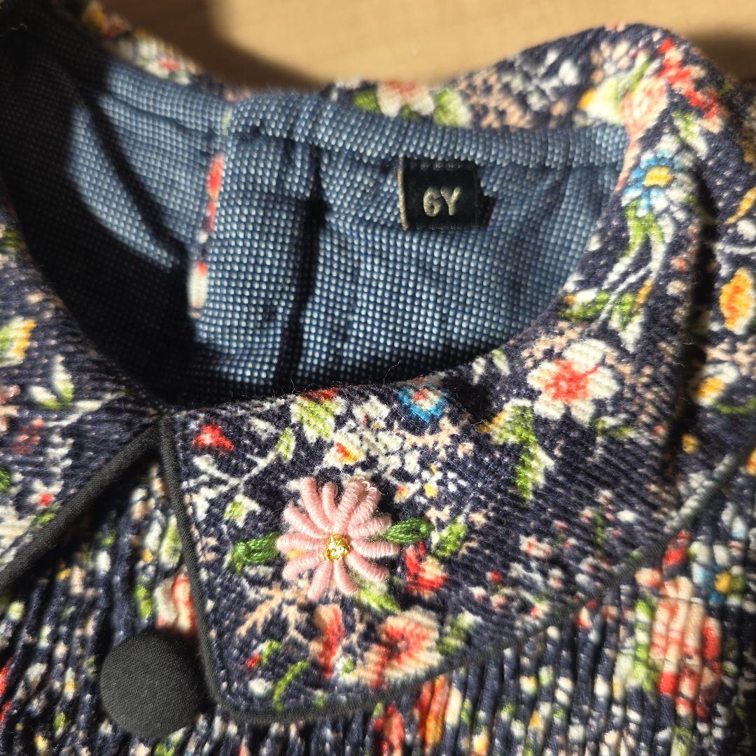 花柄 エプロンワンピース 6Y Bonjourdiary