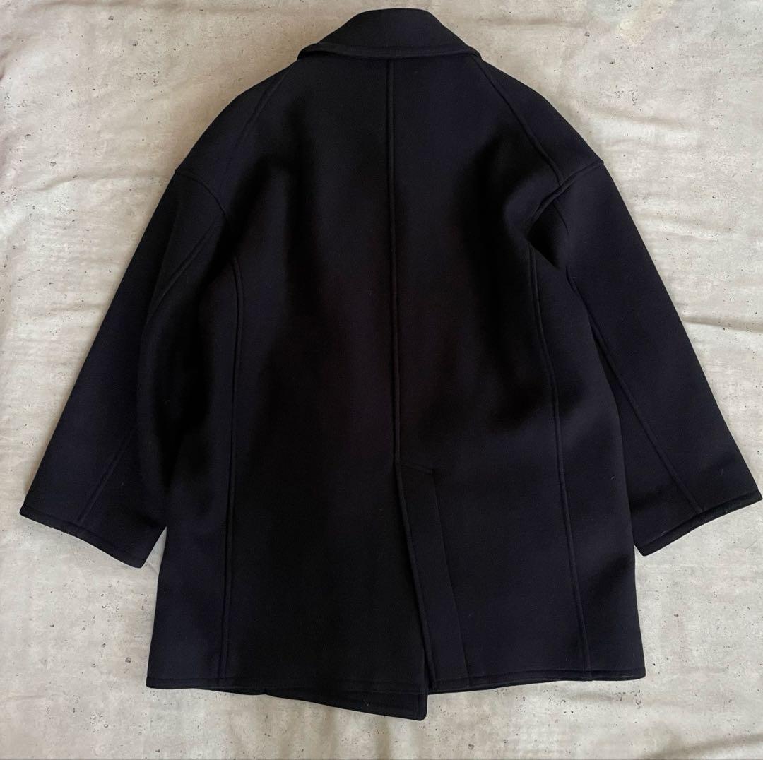 FRAMeWORK Super100 ダブルクロス Pコート 38 ネイビー