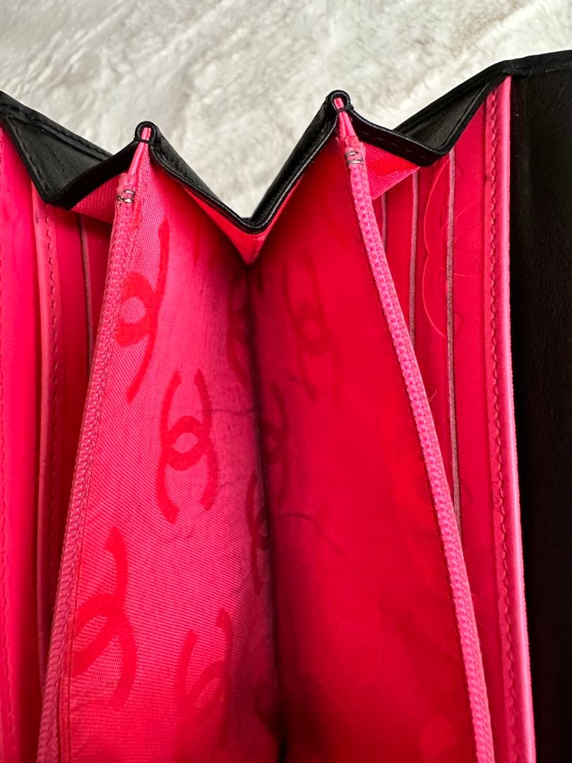 【正規品】CHANEL ブラック キルティング 長財布