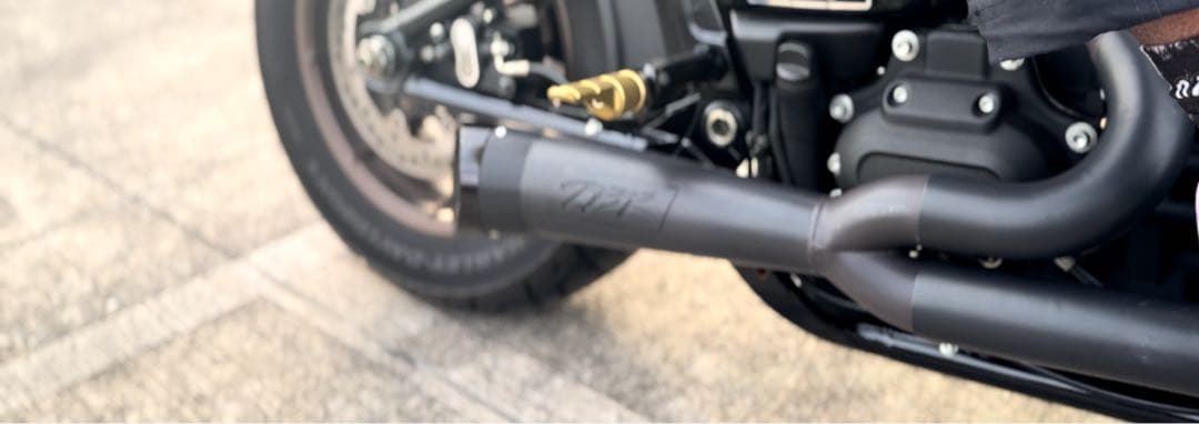 ハーレー用 TBR ショーティターンアウトマフラー 2in1
