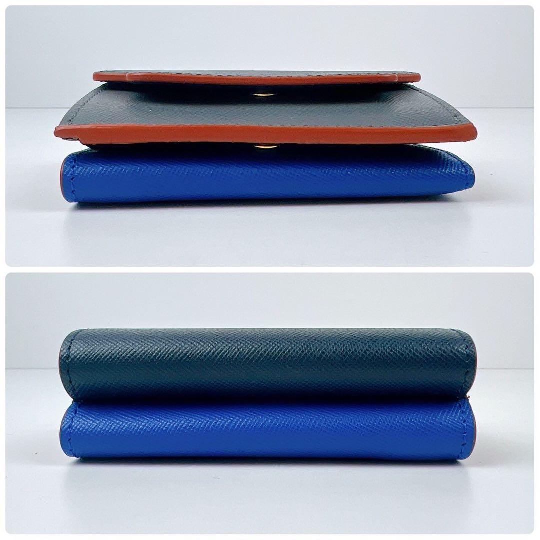 新品未使用✨ MARNI マルニ 三つ折り 折り財布 ネイビー ブルー レザー