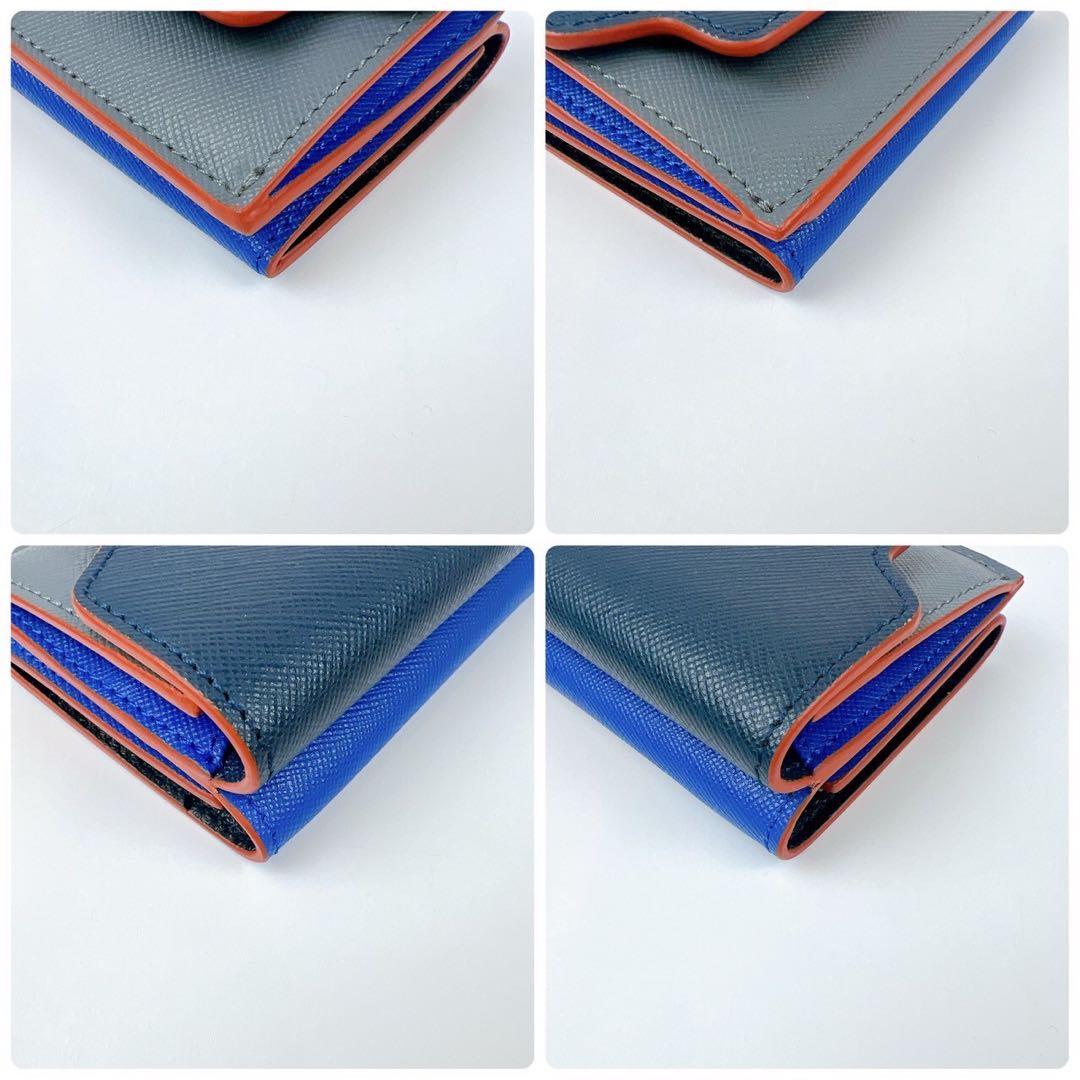 新品未使用✨ MARNI マルニ 三つ折り 折り財布 ネイビー ブルー レザー