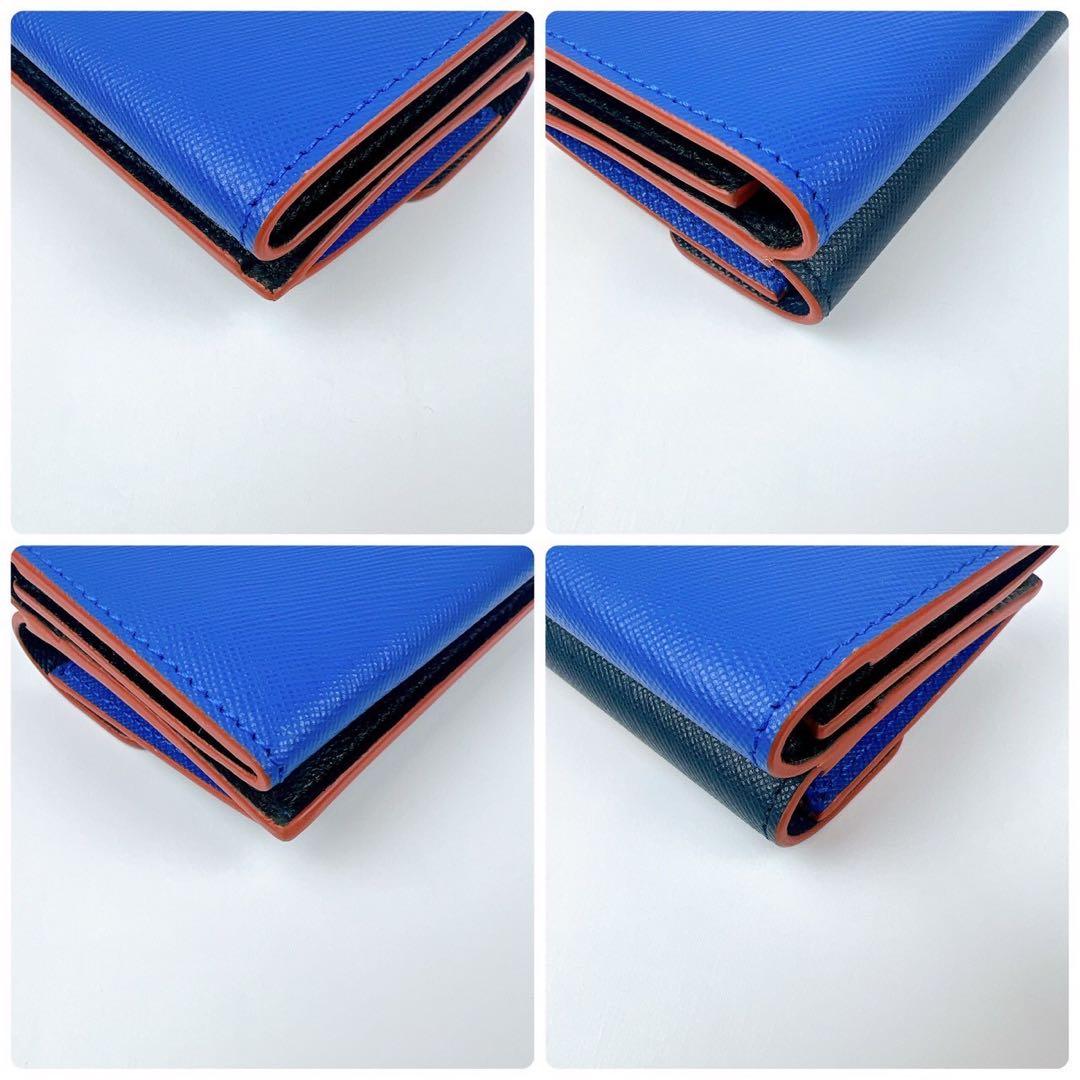 新品未使用✨ MARNI マルニ 三つ折り 折り財布 ネイビー ブルー レザー