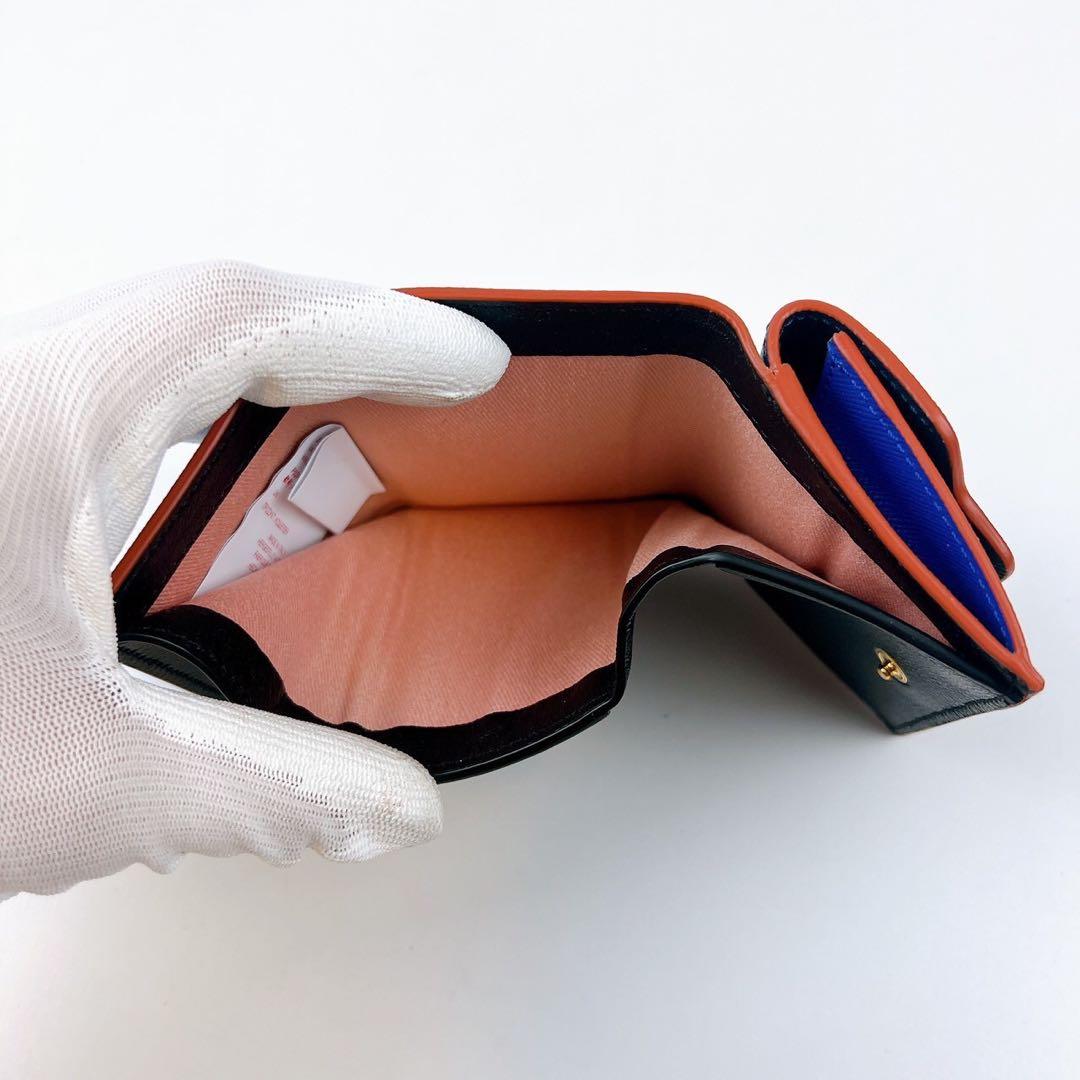 新品未使用✨ MARNI マルニ 三つ折り 折り財布 ネイビー ブルー レザー