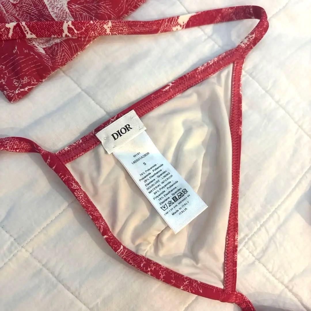 Dior セパレート水着・ビキニ Sサイズ 赤　トワルドジュイ柄　上下セット