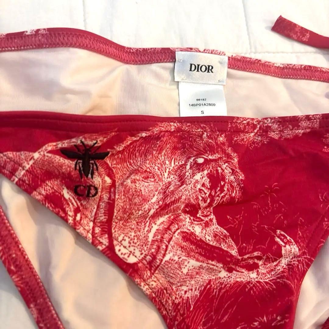Dior セパレート水着・ビキニ Sサイズ 赤　トワルドジュイ柄　上下セット