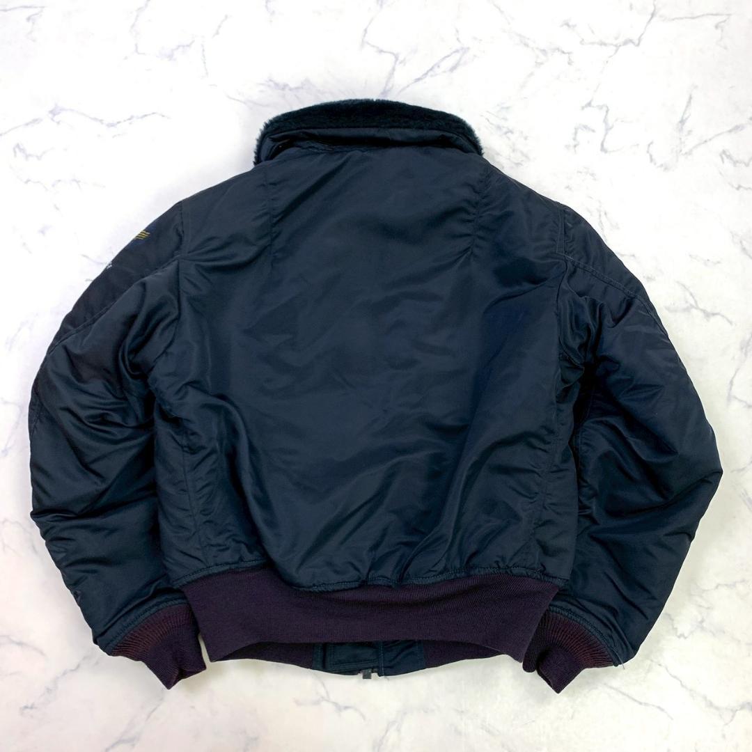 50s復刻★ USA製 ALPHA B-15C ネイビー 38　E018